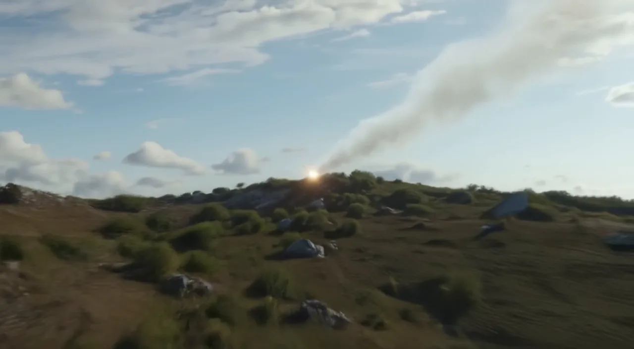 First frame of the clip: Jet dogfight, LTX-2.5 (compare with H3)